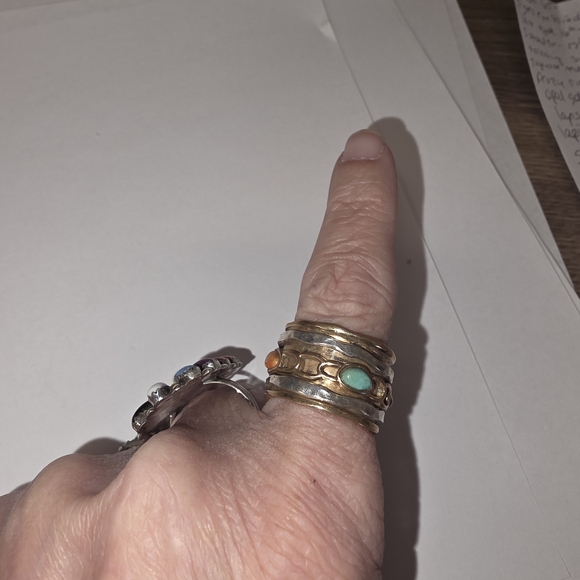 Studio Barse Gold Ring with Turquoise Accent - Picture 5 of 5